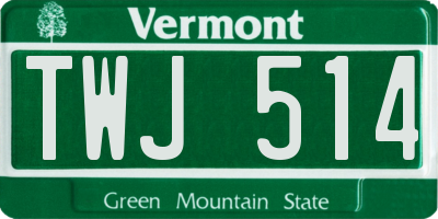 VT license plate TWJ514