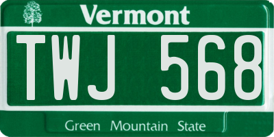 VT license plate TWJ568