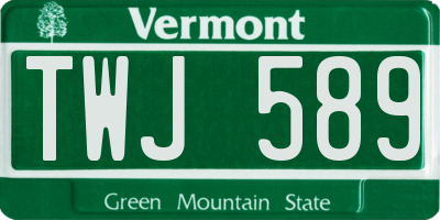 VT license plate TWJ589