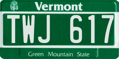 VT license plate TWJ617