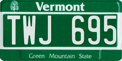 VT license plate TWJ695