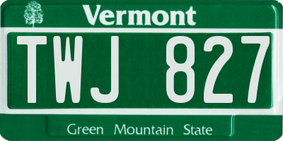 VT license plate TWJ827
