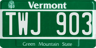 VT license plate TWJ903