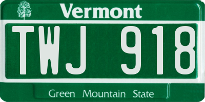 VT license plate TWJ918