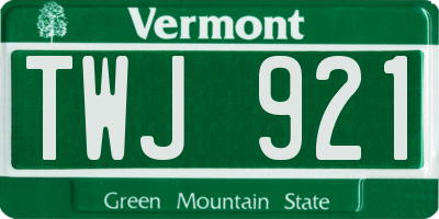 VT license plate TWJ921