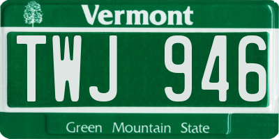 VT license plate TWJ946