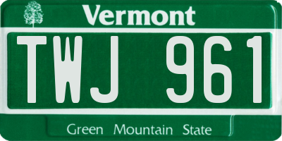 VT license plate TWJ961