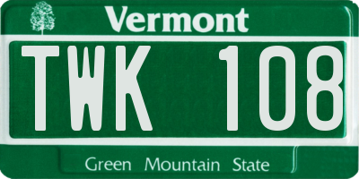 VT license plate TWK108