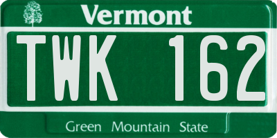 VT license plate TWK162