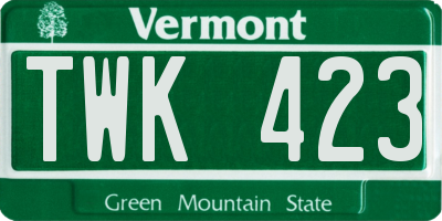 VT license plate TWK423