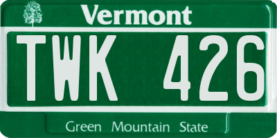 VT license plate TWK426
