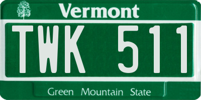 VT license plate TWK511