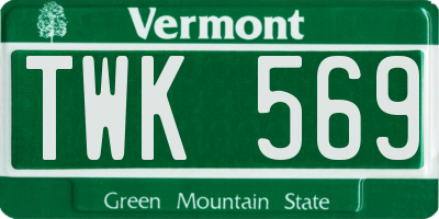 VT license plate TWK569