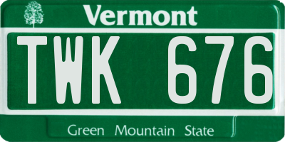 VT license plate TWK676