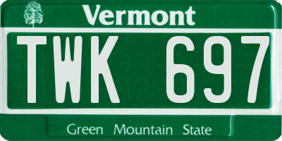 VT license plate TWK697