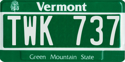 VT license plate TWK737