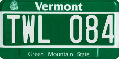 VT license plate TWL084