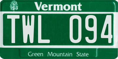 VT license plate TWL094