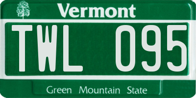 VT license plate TWL095