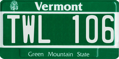 VT license plate TWL106