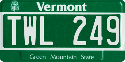 VT license plate TWL249
