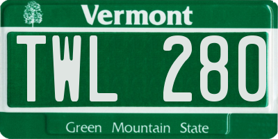 VT license plate TWL280