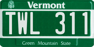 VT license plate TWL311