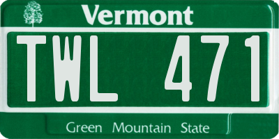 VT license plate TWL471