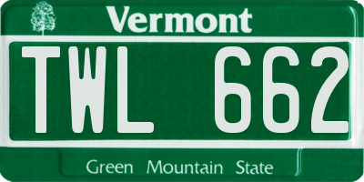 VT license plate TWL662