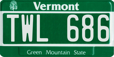 VT license plate TWL686