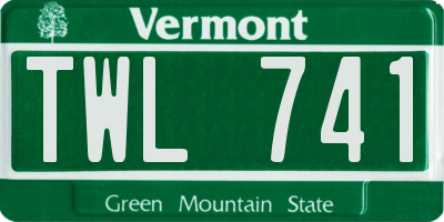 VT license plate TWL741