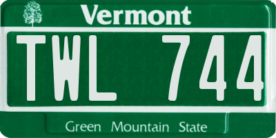 VT license plate TWL744