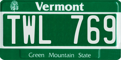 VT license plate TWL769