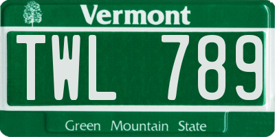 VT license plate TWL789