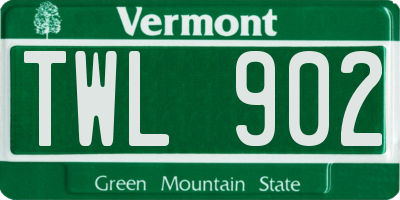 VT license plate TWL902