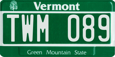 VT license plate TWM089
