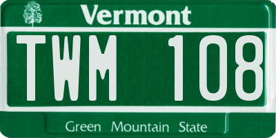 VT license plate TWM108