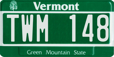 VT license plate TWM148