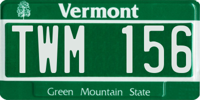 VT license plate TWM156