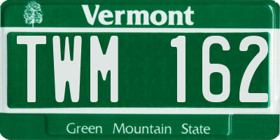 VT license plate TWM162