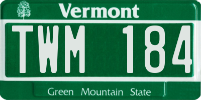 VT license plate TWM184
