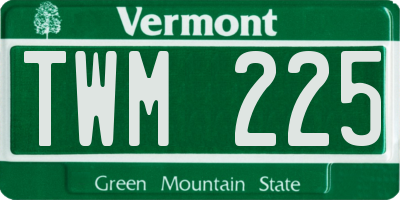 VT license plate TWM225