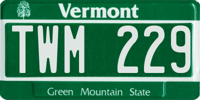 VT license plate TWM229