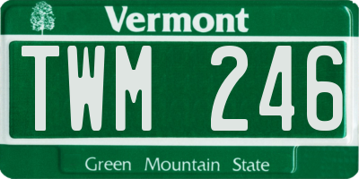 VT license plate TWM246