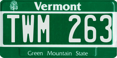 VT license plate TWM263