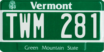 VT license plate TWM281