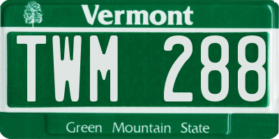 VT license plate TWM288