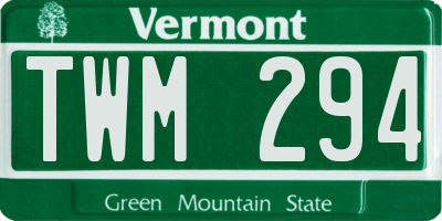 VT license plate TWM294
