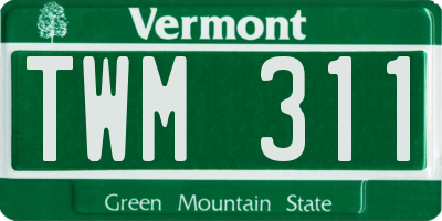 VT license plate TWM311
