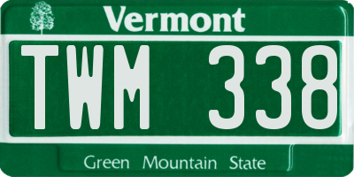 VT license plate TWM338